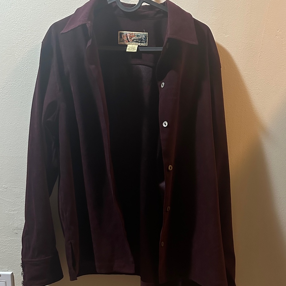 Dark Burgundy Button-Up Shirt